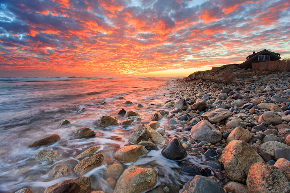 "Matunuck Sunset" Fine art Matunuck Beach, Rhode Island sunset seascape photograph, by Katherine Gendreau.