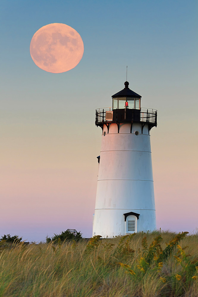 "Moon over Martha's Vineyard" - Edgartown Harbor Lighthouse photograph