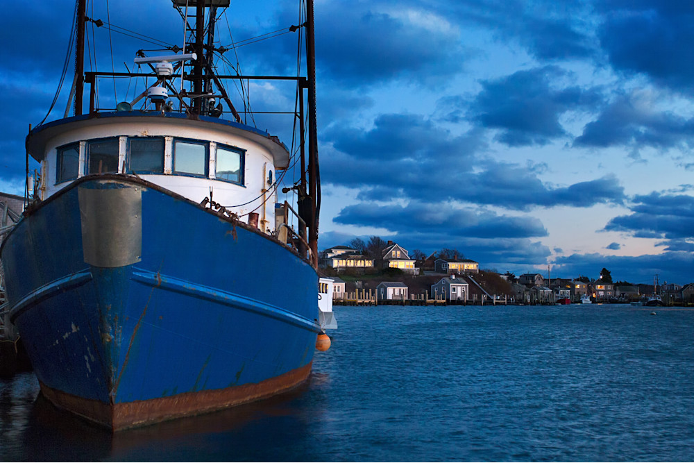 "Menemsha Dusk" Martha's Vineyard fishing boat harbor photograph