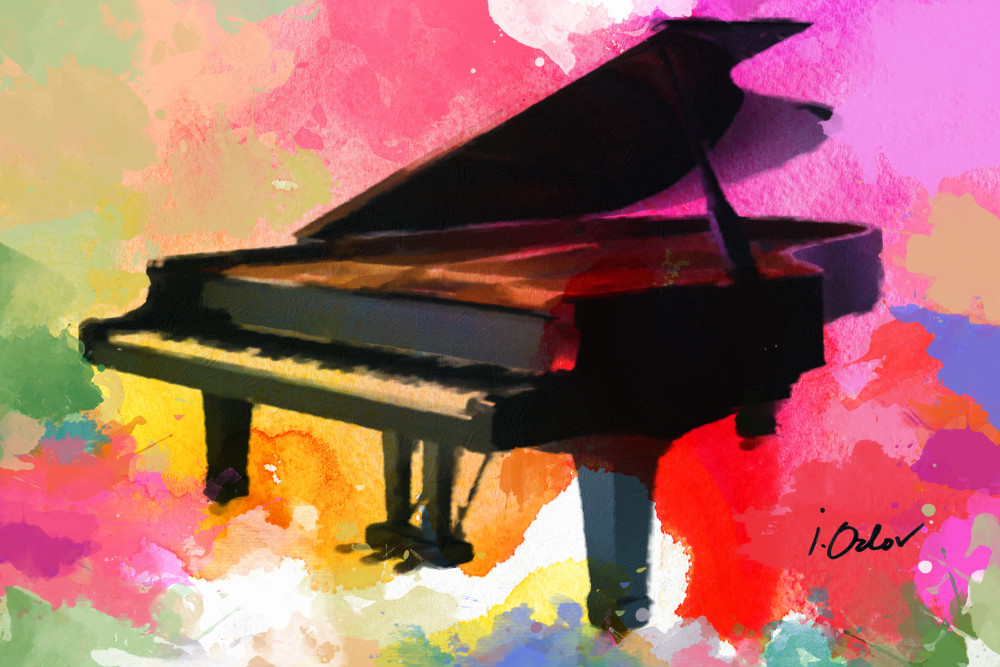 26x36 Cplorful Piano Copy Art | Irena Orlov Art