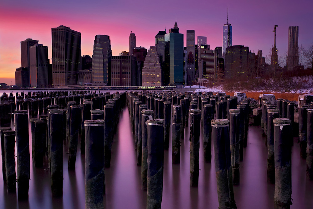 "Manhattan Aglow" Fine art NYC skyline sunset photograph