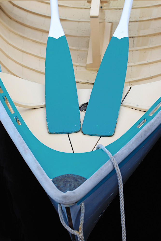 "Rockport Oars" Fine art vertical nautical boat photograph