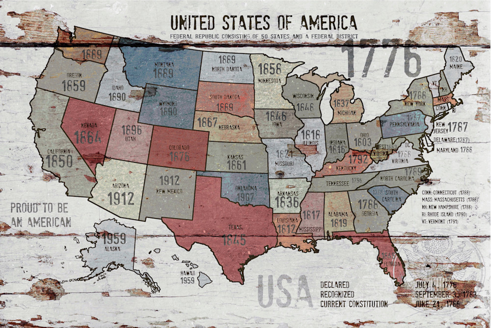 Orl 2989 3 1 The United States Of America Map Ii Art | Irena Orlov Art