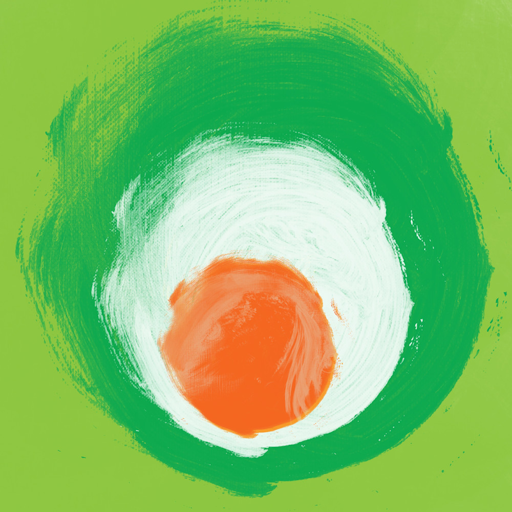 Orl 827 Green White Orange Elements Art | Irena Orlov Art