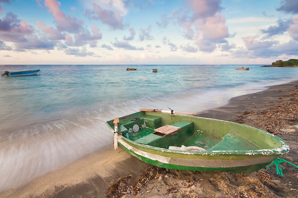 "Washed Ashore" Caribbean Fishing Boat Photograph