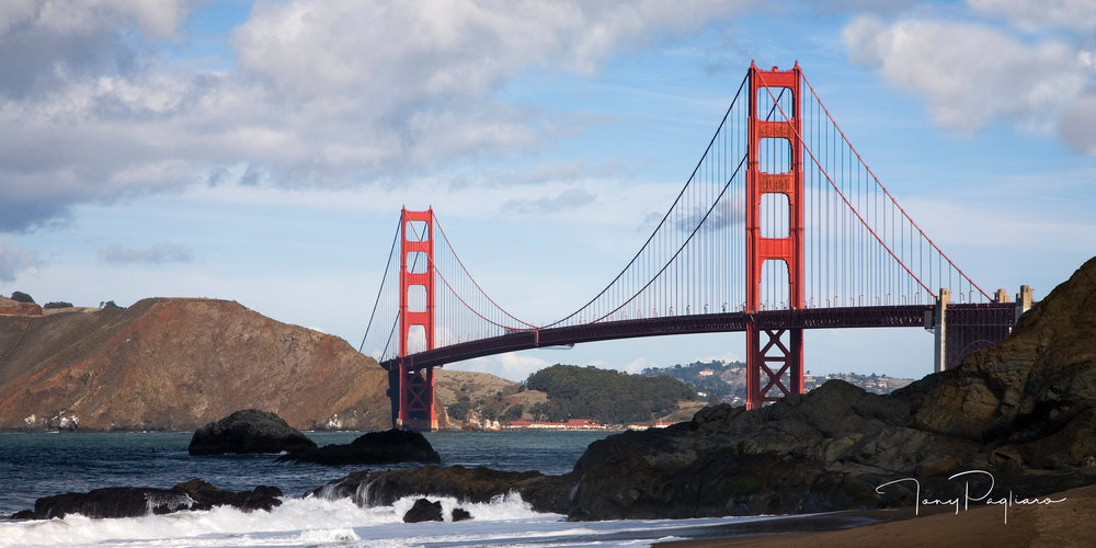 Golden Gate Bridge from Baker Beach photograph for sale as fine art by Tony Pagliaro