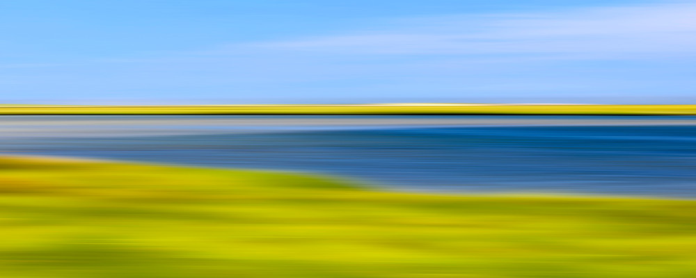 "Fort Hill Marsh" Abstract Cape Cod Coastal Marsh Panoramic Photograph