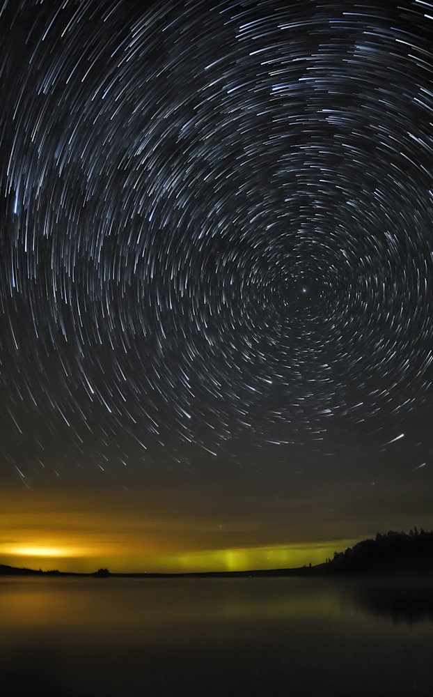 Moosehead Lake comes alive with glowing startrails.