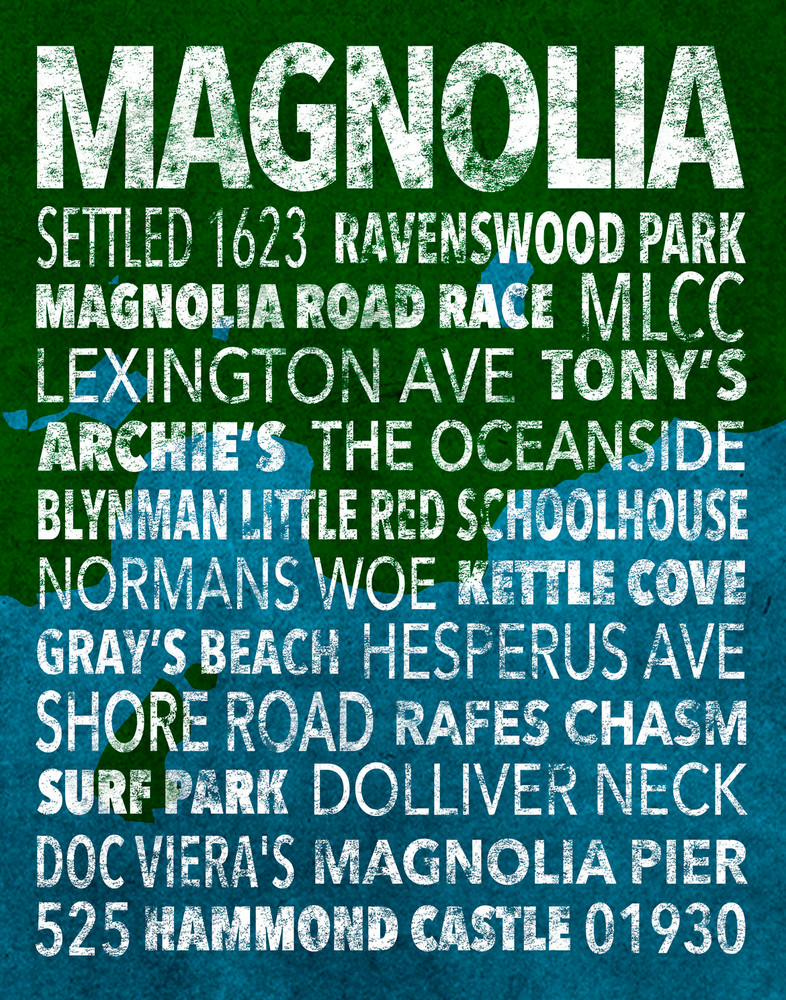 Hometown Graphics Magnolia Blue Green Art | capeanngiclee