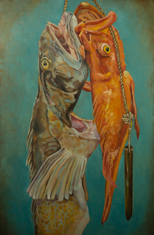 Booker,Tueller,fish,cod fish, rock fish,fair trade, seaside, art, paintings