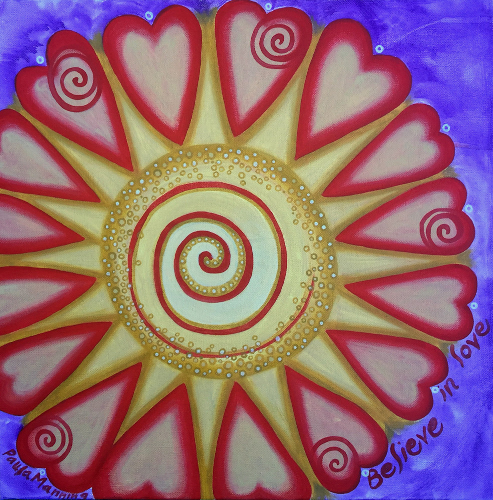 Believe in Love spiral abstract oil painting