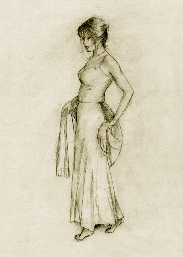 Female, Sepia, Dancer Print