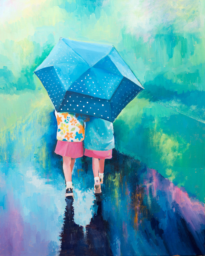  Art Print Children In The Rain