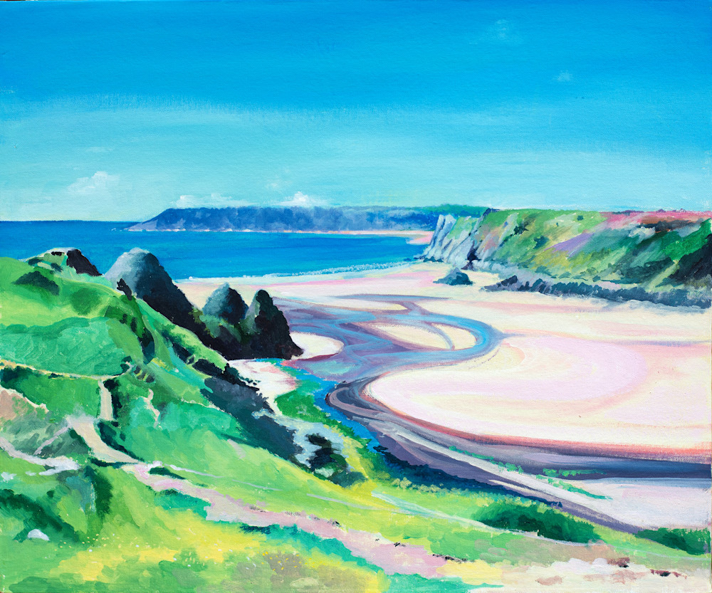 Art print Three Cliffs Bay, Gower