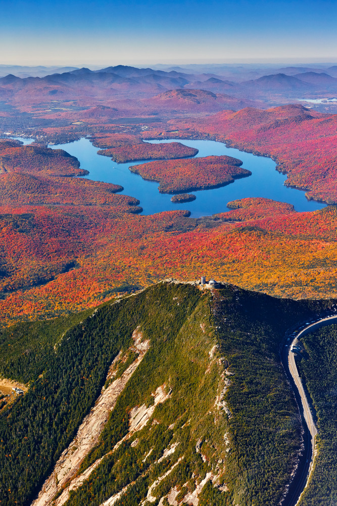 Whiteface Mt And Lake Placid Fall Aerial Photography Art | Kurt Gardner Photography Gallery
