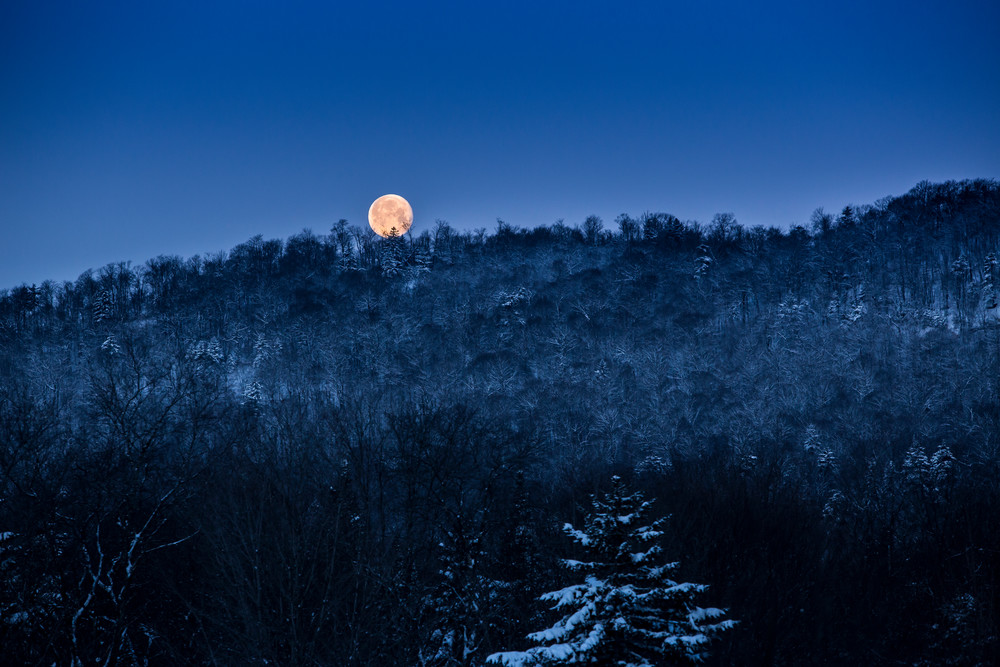 Full Moon over the Adirondack Mountains