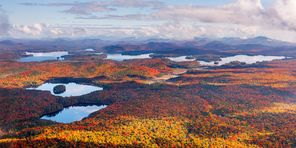 Brown Tract And Raquette Lake Fall Aerial Wide Photography Art | Kurt Gardner Photography Gallery