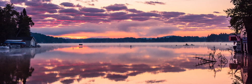 Old Forge Channel Sunrise Panoramic Photography Art | Kurt Gardner Photography Gallery