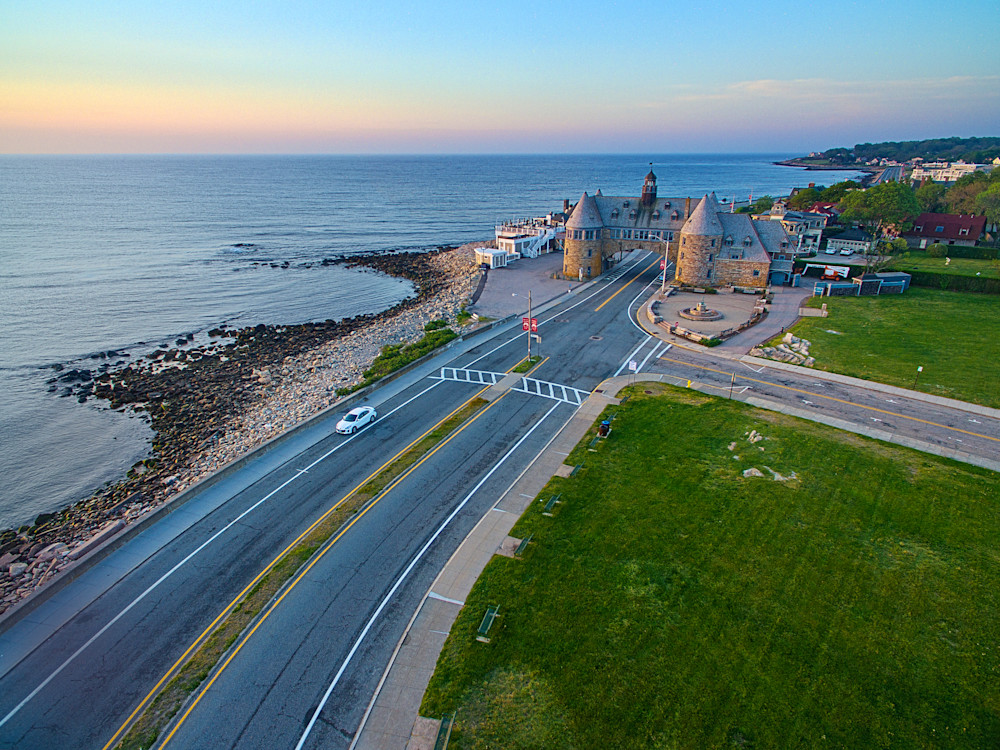"Aerial Sunrise over Narragansett Towers" South County RI Fine Art