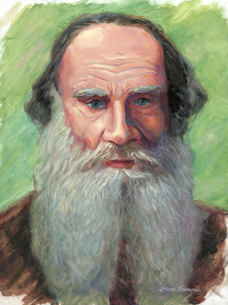Portrait Painting of Leo Tolstoy by Steve Simon