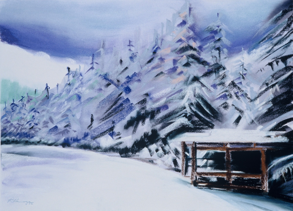 landscape painting
mt hood
winter