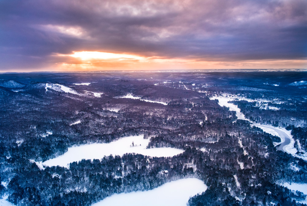 Twin Ponds And Old Forge Winter Aerial Photography Art | Kurt Gardner Photography Gallery