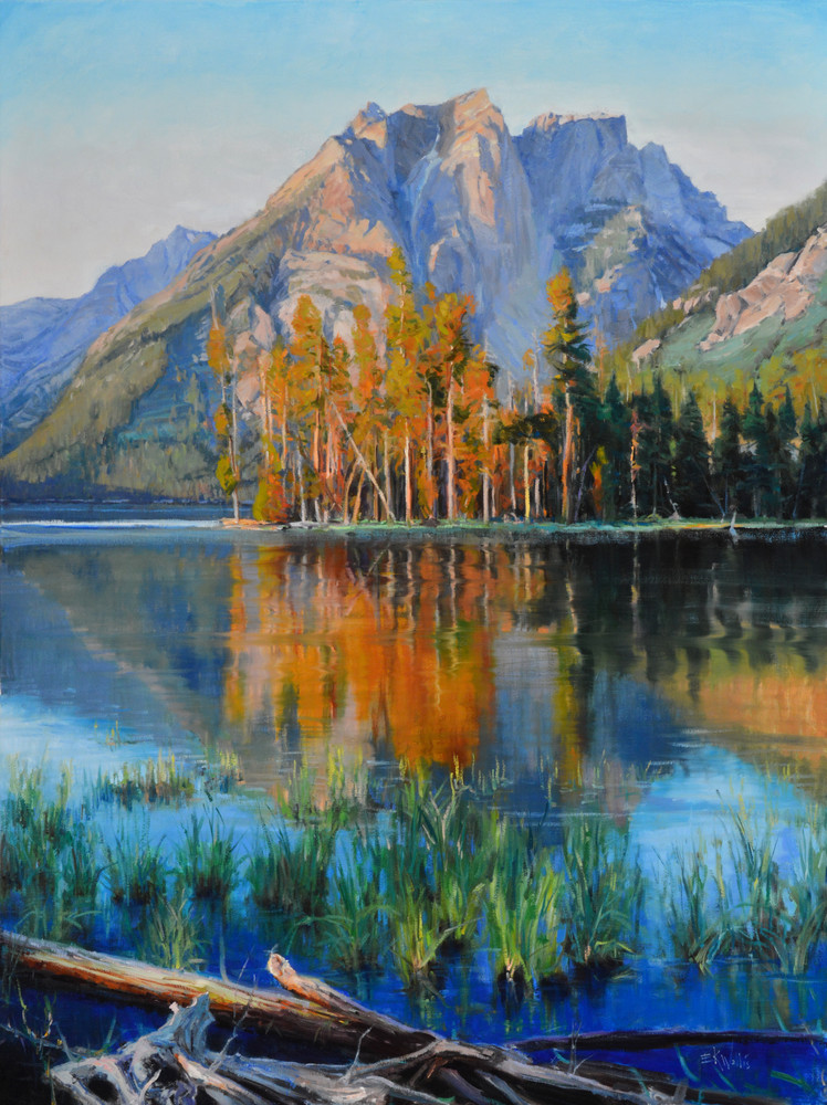 Print by Eric Wallis titled: "Summer Mountain Lake."