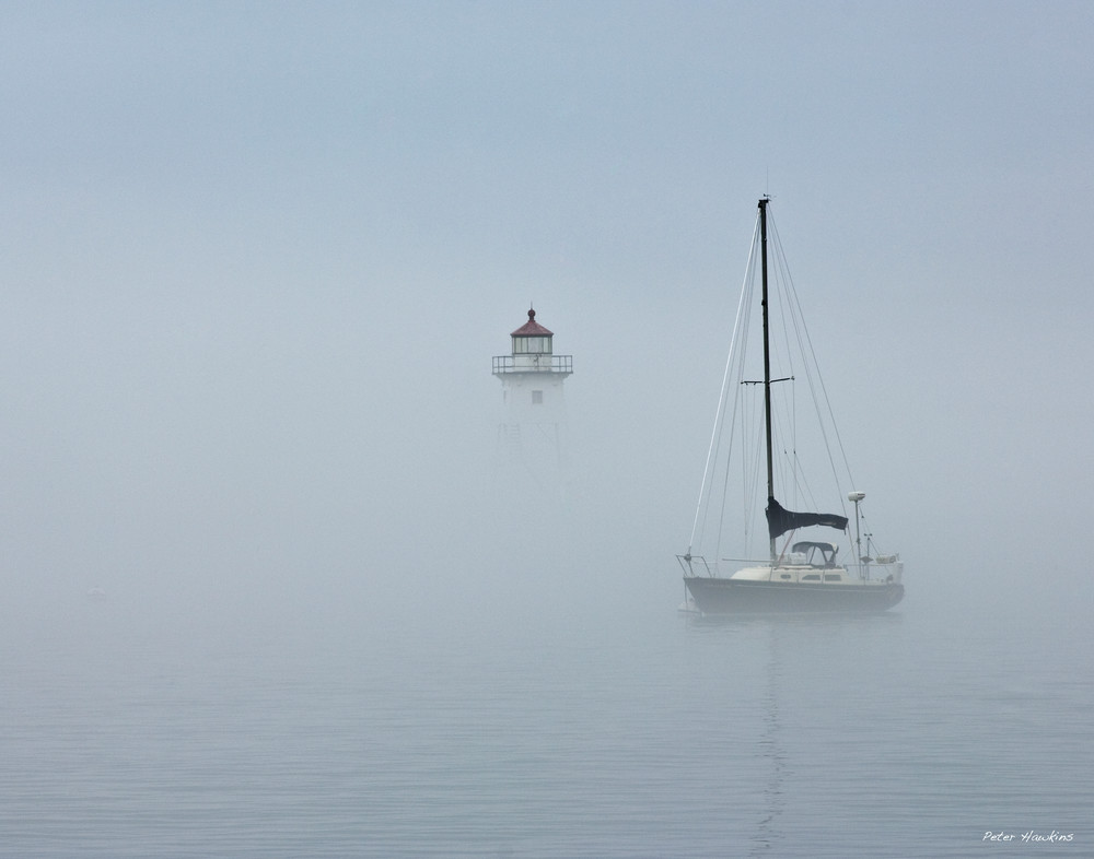 Grand Marais Harbor in Fog