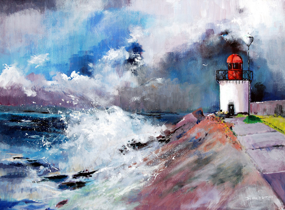 Storm Burry Port Lighthouse Art Print