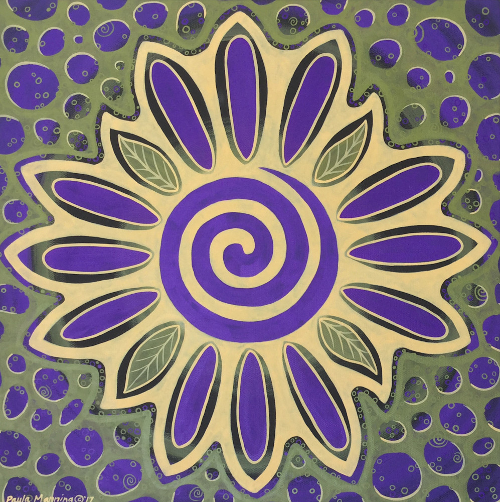 Healing Bloom spiral oil painting by Paula Manning-Lewis