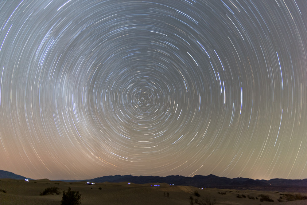 Star Trails Over Mesquite Flat Dunes  Photography Art | Moriah Quinn Photography