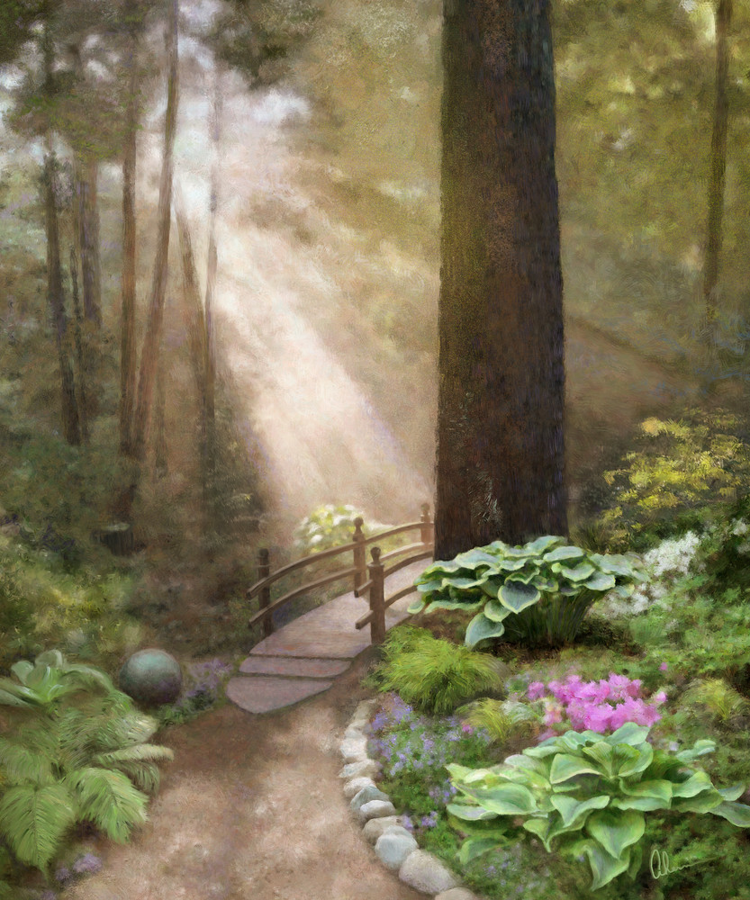 Woodland Sunshine, wall art. A print of an original painting by the artist, Mary Ahern.