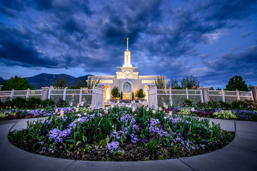 Mt Timpanogos Temple with Flowers
