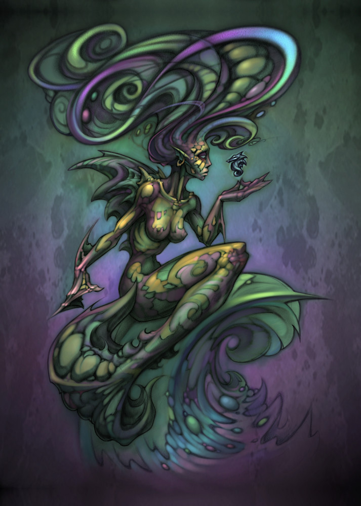 Mermaid Wave Fantasy Mermaid Painting By David Bollt