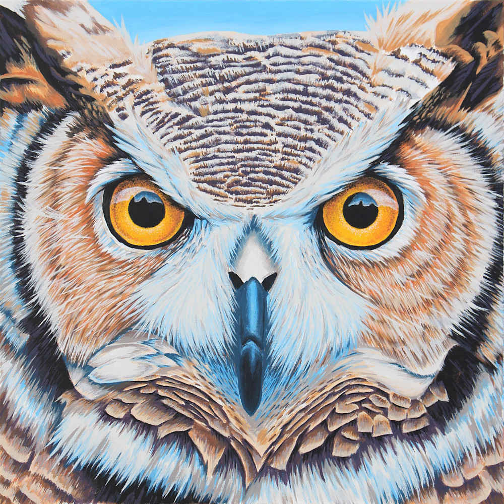 Wise Old Owl Painting - Animal Art by Zak D. Parsons