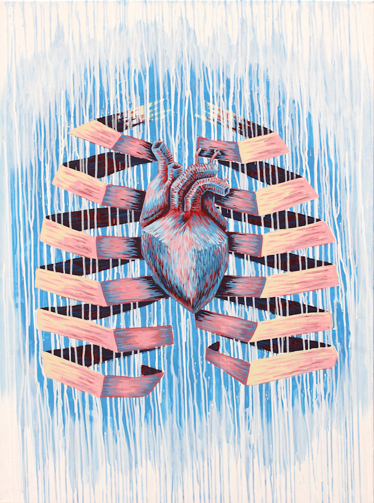 Frozen Heart, Paper Lungs - No. 1 - 'Heart & Skull' Art by Zak D. Parsons