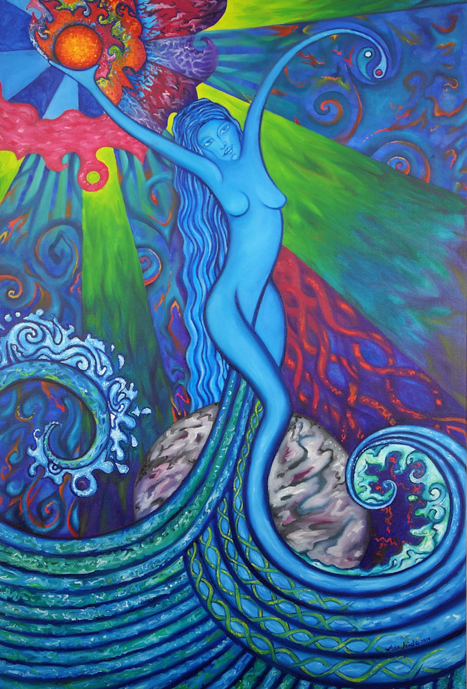 Water goddess mermaid painting Water goddess mermaid painting