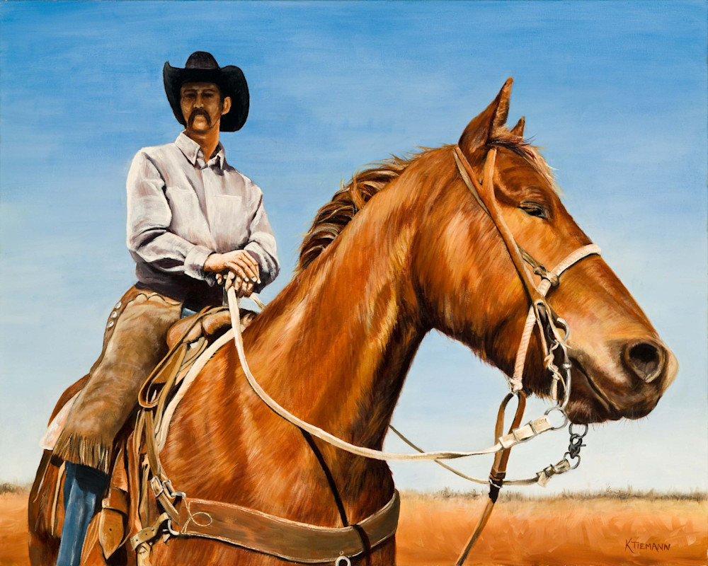 Fine art print of cowboy on a horse
