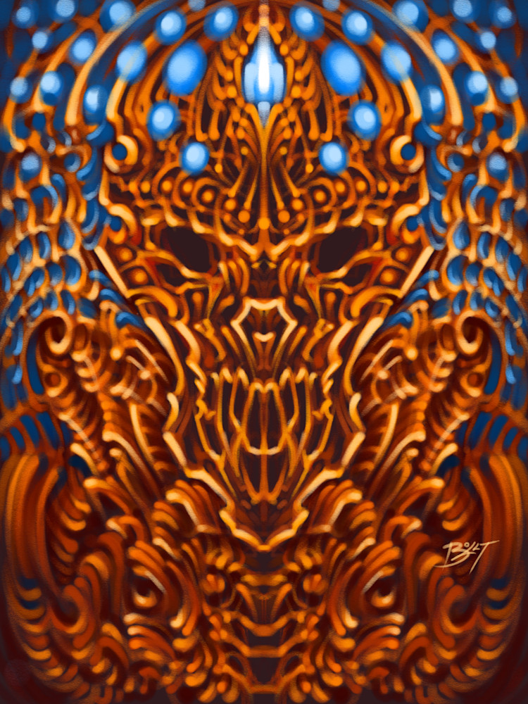 Crown Chakra Visionary Art Fantasy Skull Painting By David Bollt