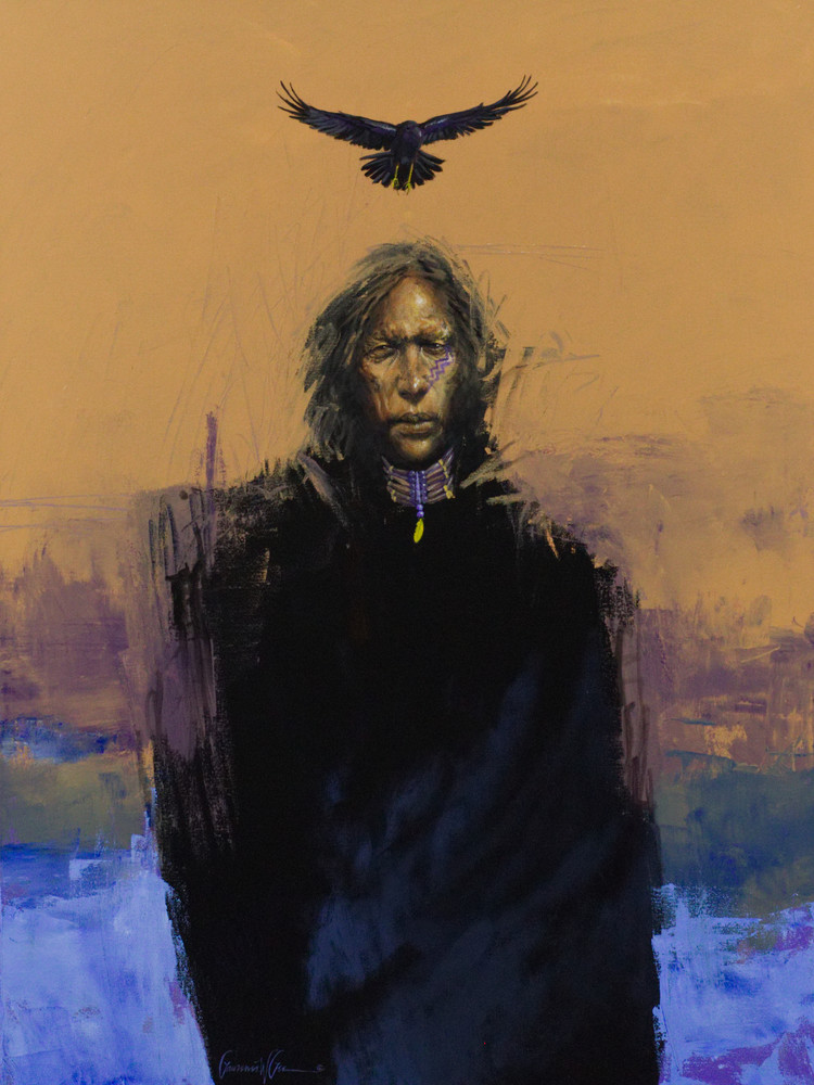 Enchanting and Powerful Art Print of Ravenmaster Shaman Enchanting and Powerful Art Print of Ravenmaster Shaman
