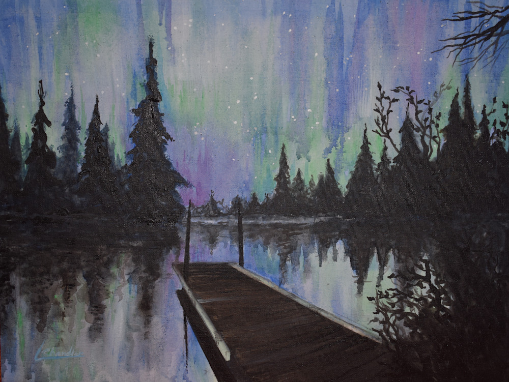 Painting of the northern lights available in print