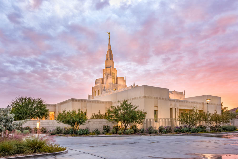 Phoenix Arizona Temple Sunset Burst