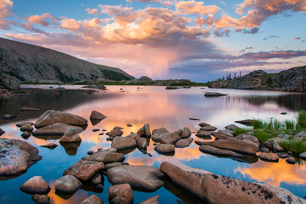 Lake Husted sunset in Colorado's Rocky Mountains