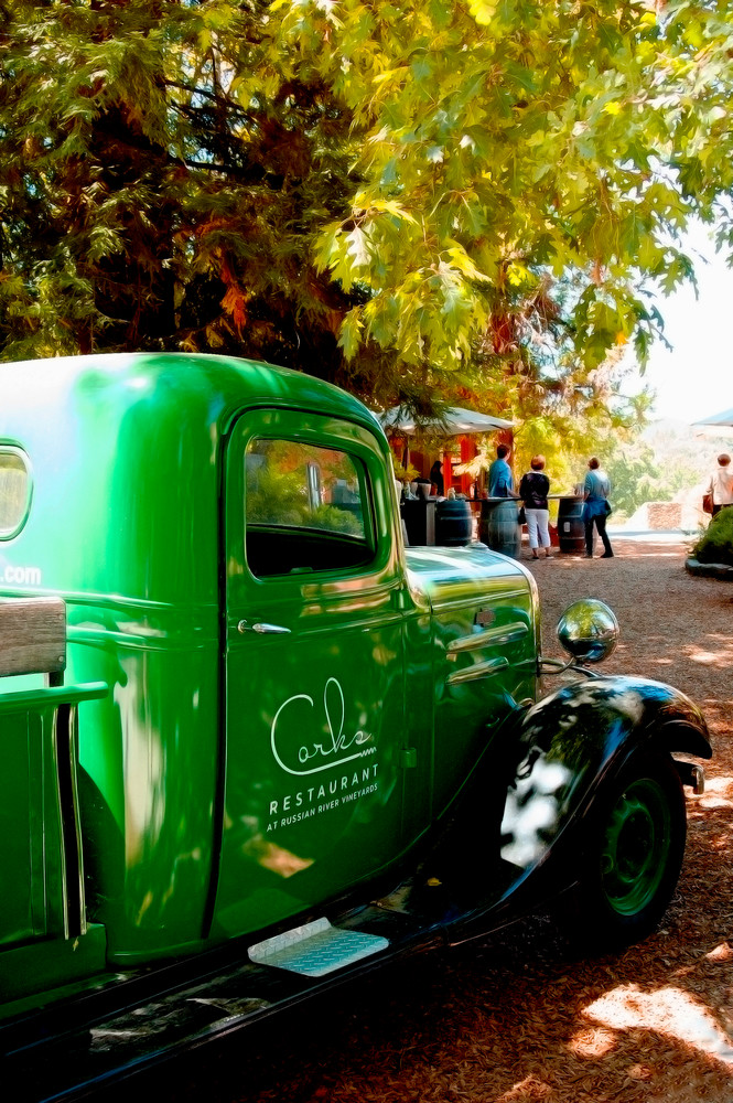 Green Truck at Russian River Winery Sonoma County