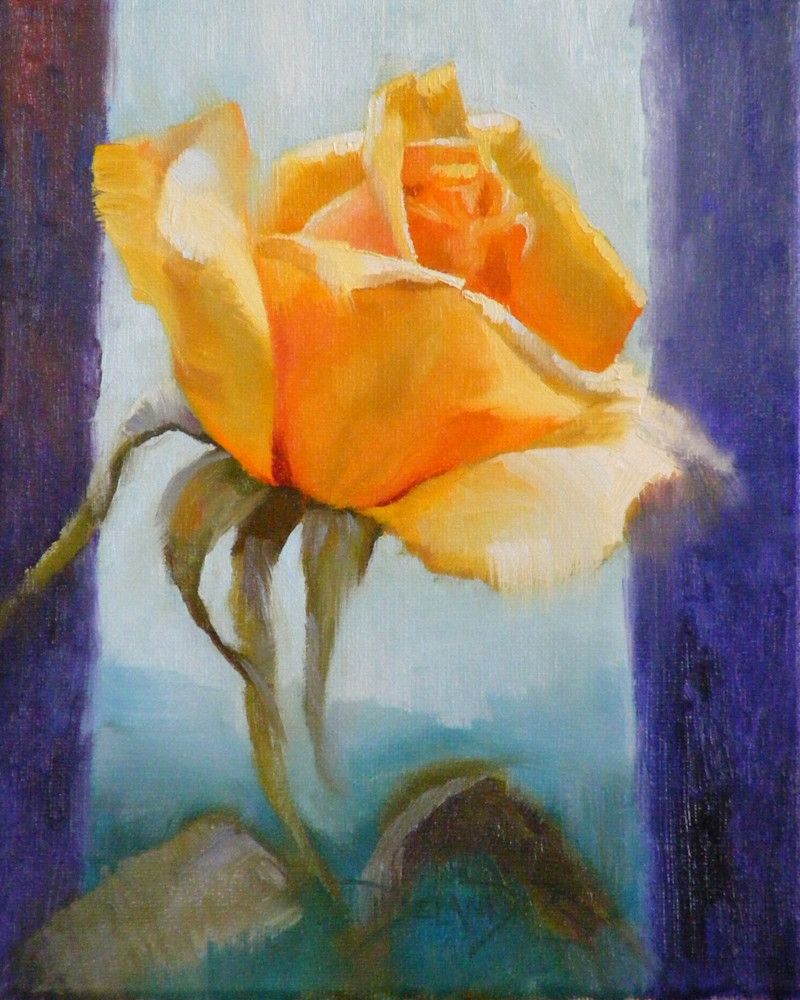 Summer Rose, impressionistic painted rose, available as print