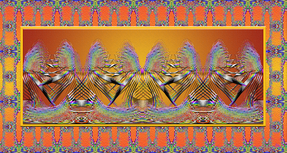 Sonoran Dancers print of photographs of wildflowers and a Sonoran Mountain Kingsnake transformed into digital art for sale by Maureen Wilks