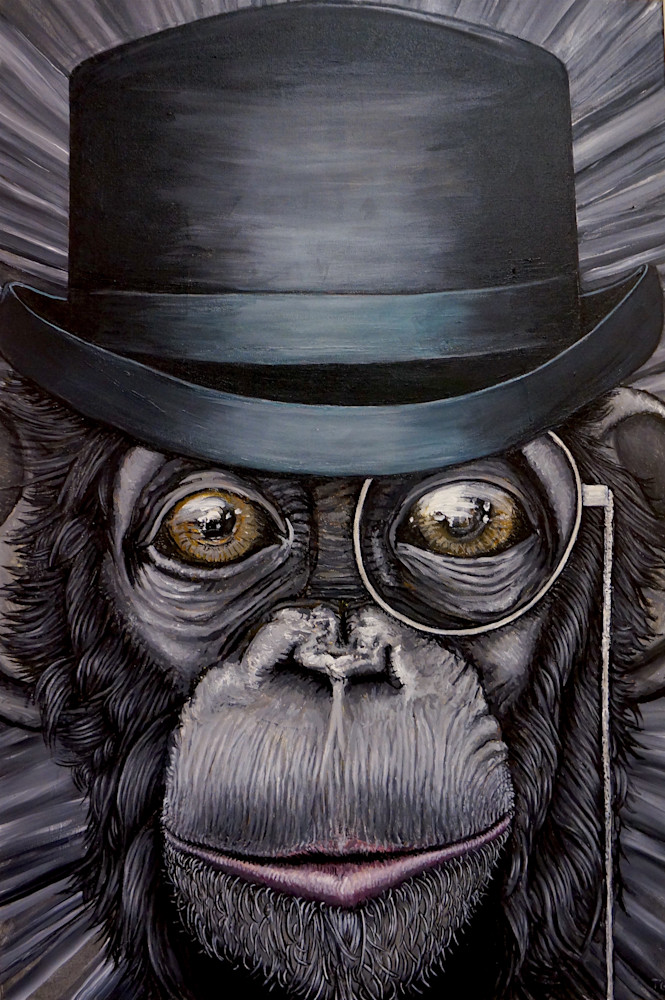 Sir Chimpston Churchill Art | Art by Trev: Trevor Griffin Fine Art