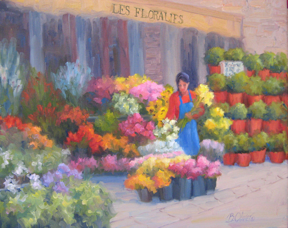 Flower Market On Rue Cler Art | B. Oliver, Art