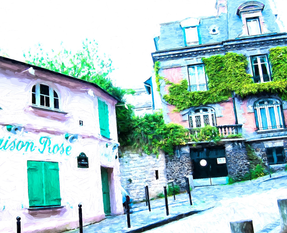 La Maison Rose with Green Shutters, Montmartre, Paris