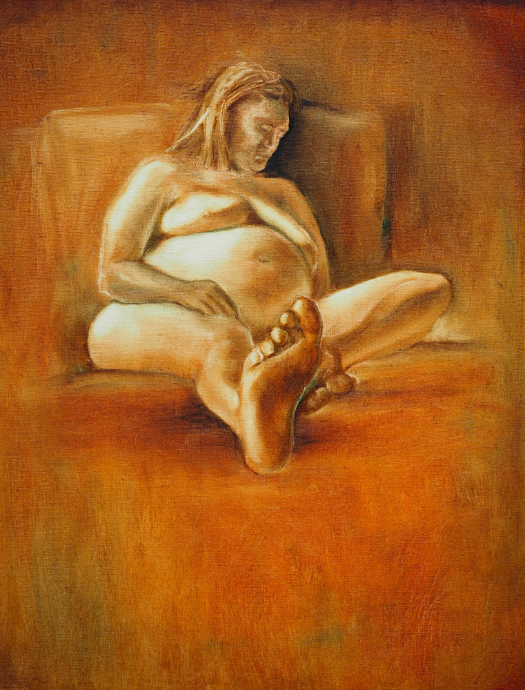 Resting in sepia, nude Fine Art Print by Irina Malkmus. Art for sale.